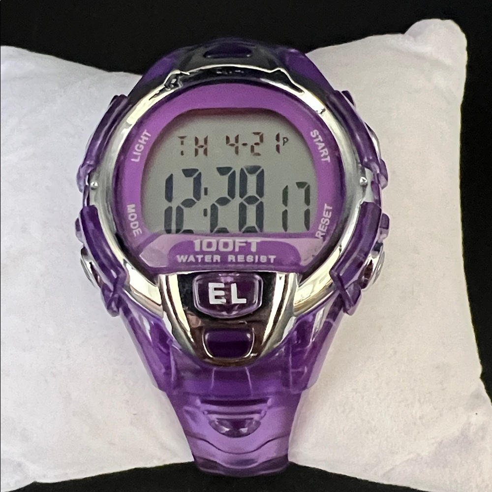 Purple Digital Sports Watch Fits 4.75” to 7.25” Wrist